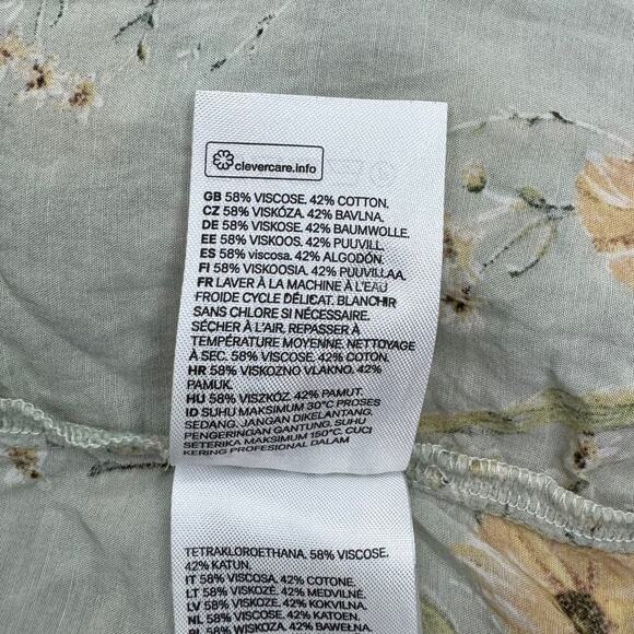 H&M Sunflowers Floral Balloon Sleeve Boxy Relaxed Drop Waist Shift Dress Size 12 - Picture 10 of 10